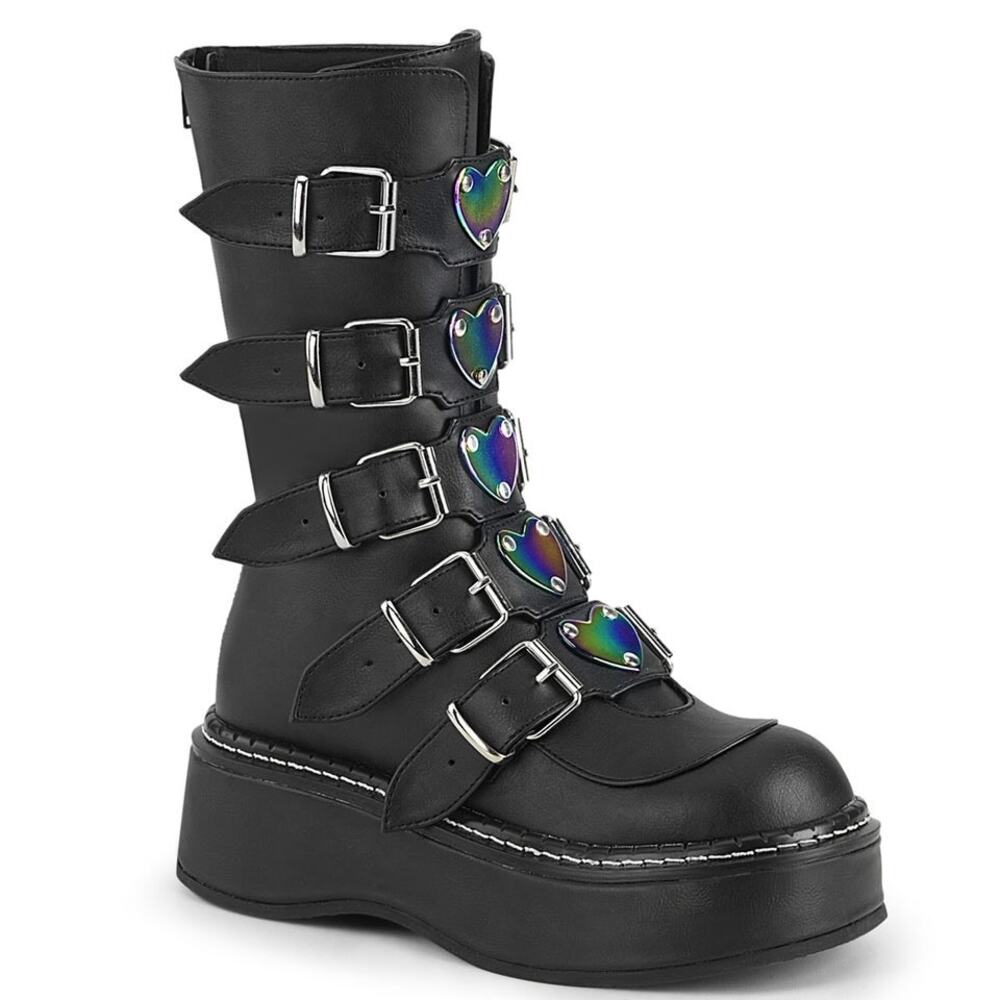Demonia "Emily-330" black vegan leather platform boots